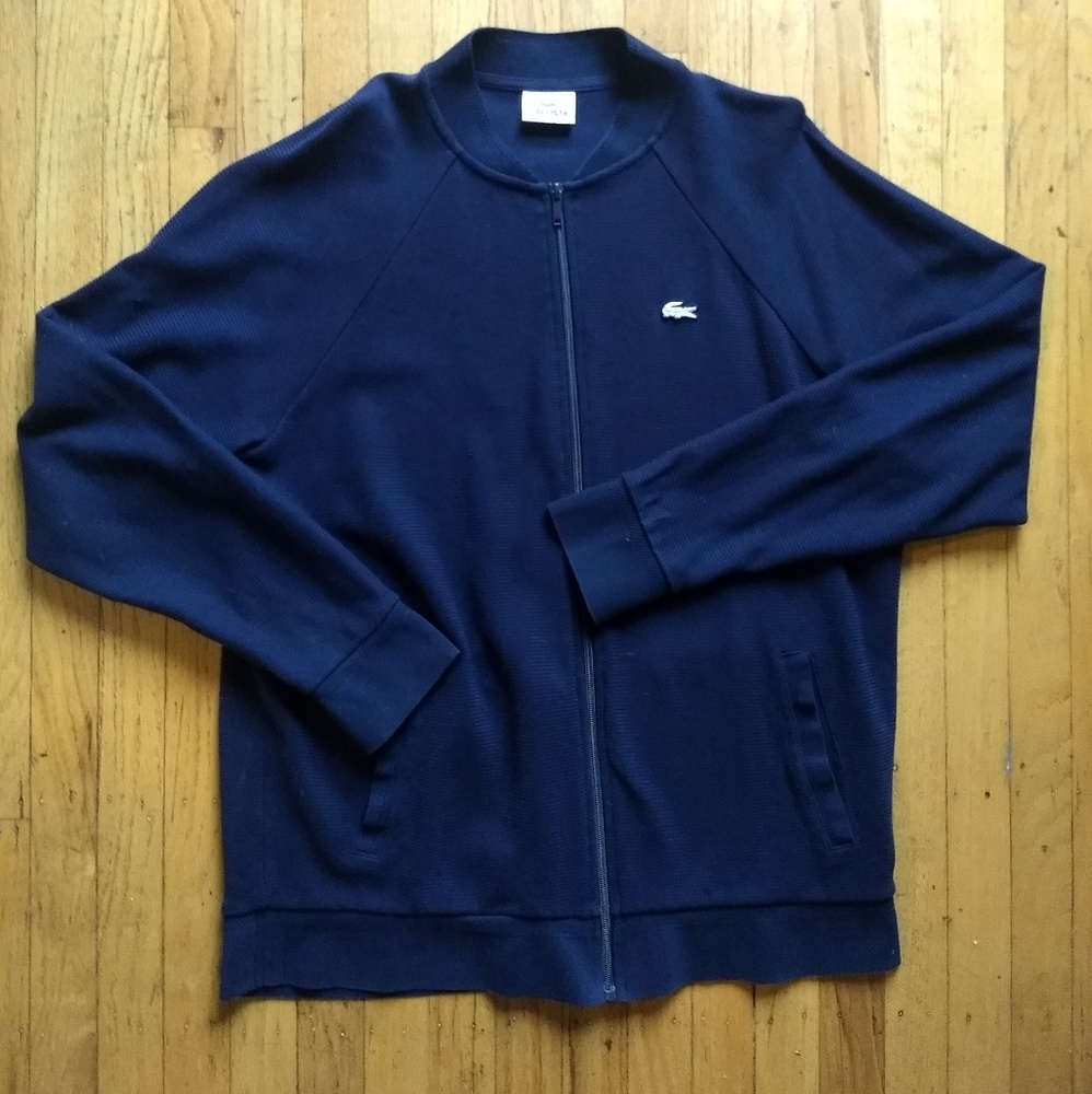 Lacoste Navy Blue Zip Up Sweater